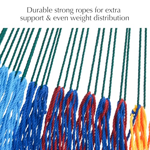 PNAEUT Handwoven Rope Mayan Hammock for Outside, 600 lbs Capacity - color: Tropical, size: X-Large
