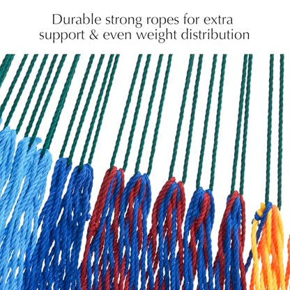 PNAEUT Handwoven Rope Mayan Hammock for Outside, 600 lbs Capacity - color: Tropical, size: X-Large