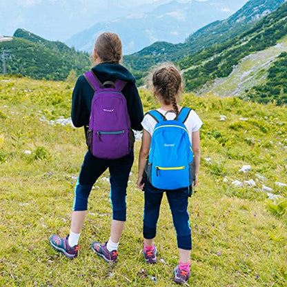 Gonex Ultra Lightweight Packable Backpack Daypack Handy Foldable Camping Outdoor Travel Cycling Backpacking - color: Purple