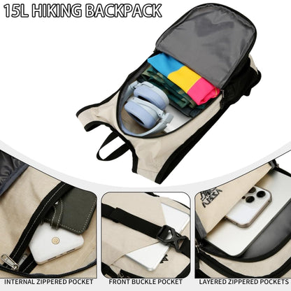 Small Hiking Backpack 18L Foldable Packable Travel Backpack with Phone Pocket Lightweight Hiking Daypack - color: 15l-black