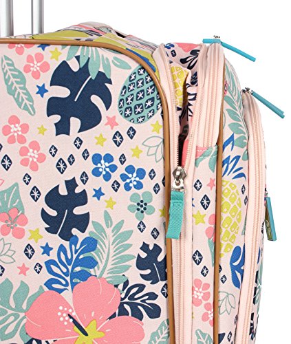 Lily Bloom Luggage Set 4 Piece Suitcase Collection With Spinner Wheels For Woman (Trop Pineapple) - color: Trop Pineapple