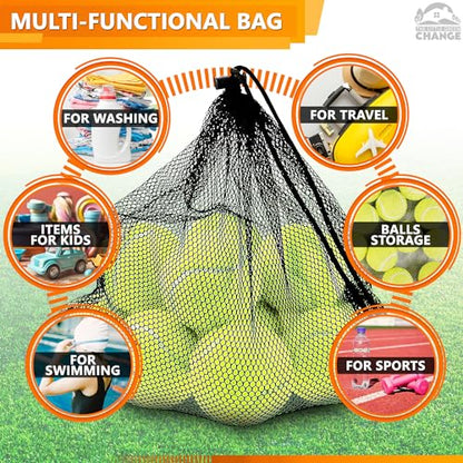 12 Pcs Mesh Laundry Bags Drawstring, 12.6x15.5 In, Polyester (Black) - color: Black