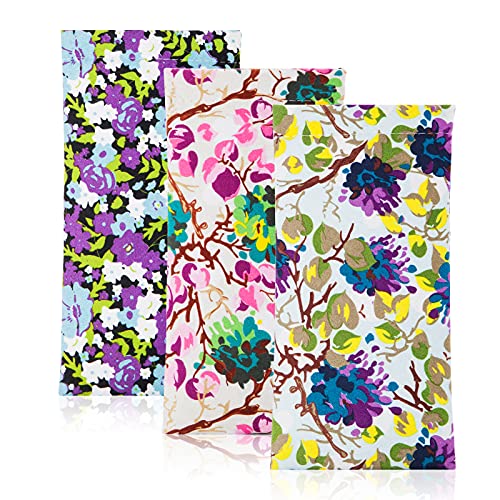 TRIUMPH VISION Eyeglass Case Glasses Case Soft Sunglass Pouch Sleeve 3 Pack - color: Flowers