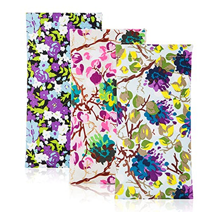 TRIUMPH VISION Eyeglass Case Glasses Case Soft Sunglass Pouch Sleeve 3 Pack - color: Flowers