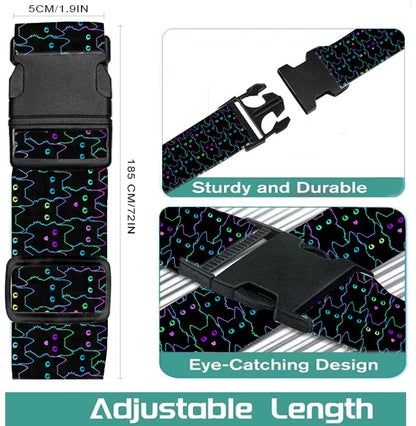 Luggage Straps for Suitcases Travel Belt Accessories, Cute Suitcase Strap, Adjustable Luggage Belt Strap, Heavy Duty with Quick-Release Buckle Luggage Strap Cute Black Cats - color: Cute Black Cats