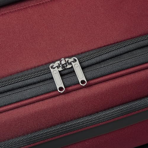 DELSEY PARIS Sky Max 3.0, 24 Inch Checked-Medium Luggage, Burgundy | Checked-In Suitcase, Softside, Lightweight Durable Construction, Double Spinner Wheels, Soft Touch Carry handle - color: Burgundy, size: Checked-Medium, 24 Inch