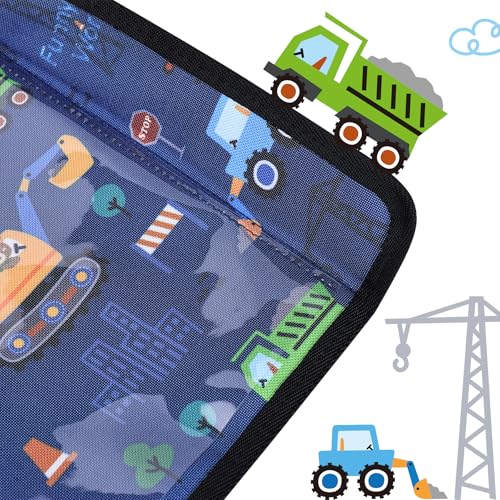 Kids Tray Table Cover, Airplane Tray Cover with Pockets - color: Dark Blue