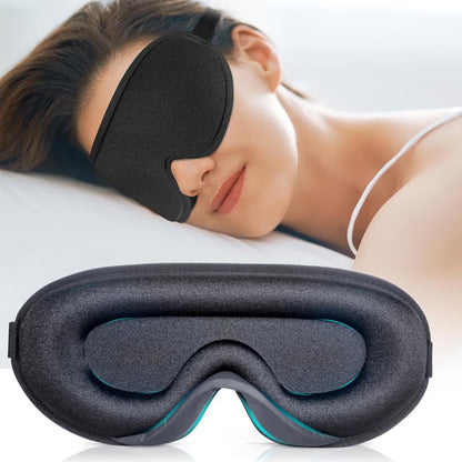 Eye Mask for Sleeping Light Blocking,Side Sleeper Women Men, 3D Contoured Cup Sleeping Mask, Soft Breathable Sleep Eye Mask with Adjustable Elastic Strap for Flight Nap，Black-3D - color: Black