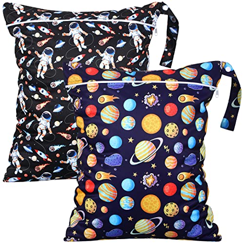 Shappy 2 Pack Wet Dry Bag Travel Laundry Waterproof,Unicorn - style: Astronaut