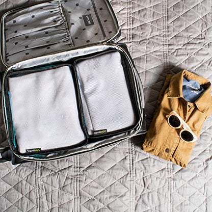 TraveltoGO 4-Piece Mesh Travel Packing Organizer Cube Set, Blue - color: Sky Blue