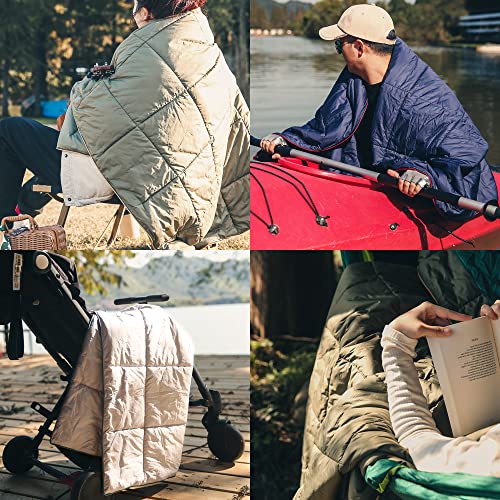 Sonive Blanket 52x75,Packable Compact Blanket Weatherproof Outdoor - color: Army Green