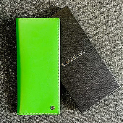 RFID Blocking Slim Minimalist Long Travel Wallet Genuine Leather Passport Holder Travel Cover (Green), Ckhzt - color: Green
