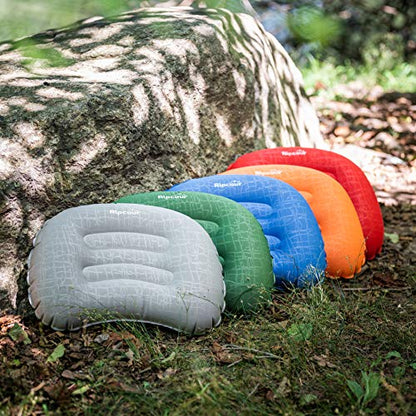 Alpcour Camping Pillow – Large, Inflatable, Ultralight Sleeping Pillow with Easy Blow Up Design, Soft Waterproof Exterior Cover and Compact Carry Case for Hiking, Backpacking, Airplane Travel & More - color: Frost Grey