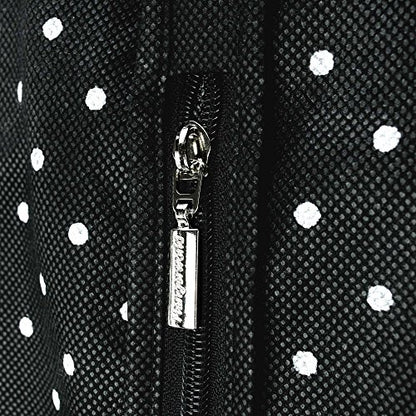 Hangerworld Breathable Garment Bag 100 cm Black White Polka Dot Clothes Cover