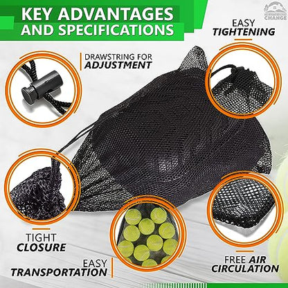 12 Pcs Mesh Laundry Bags Drawstring, 12.6x15.5 In, Polyester (Black) - color: Black