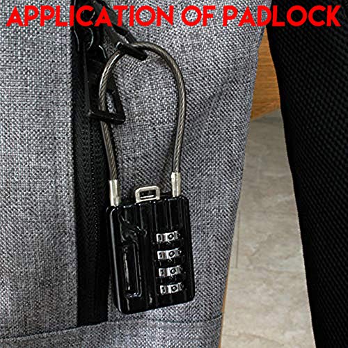 RESET -200 4자리 콤비네이션 케이블 잠금 장치, 4.7인치/12cm, 2팩 - size: 12cm(4.72 inch)Cable