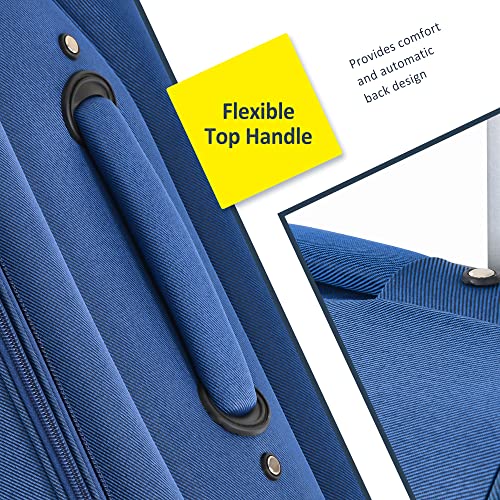GDFStudio 3 Piece Softside Luggage Set Expandable Spinner Suitcases with TSA Lock,Lightweight Travel Luggage Set 22/26/30 Inch Upright Rolling Suitcases with Wheels,Durable Polyester Carry On,Blue - color: Blue(22/26/30inch), size: 22/26/30In