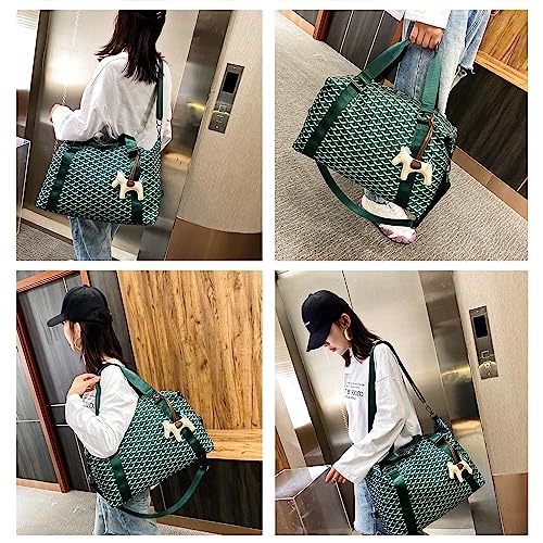 Weekender Duffel Sport Gym Bag Overnight Travel duffle Bags with Wet Pocket S1-Check Green - color: S1-Check Green