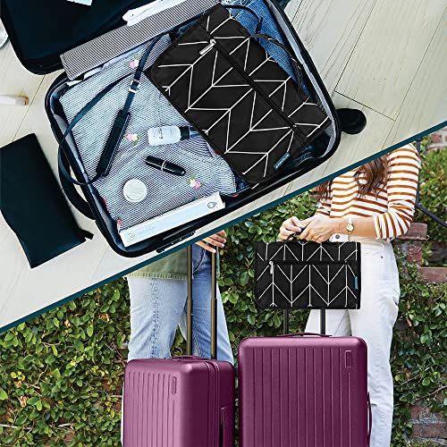 PAVILIA Hanging Toiletry Bag Travel Organizer for Women Men, Black Chevron - color: Black Chevron