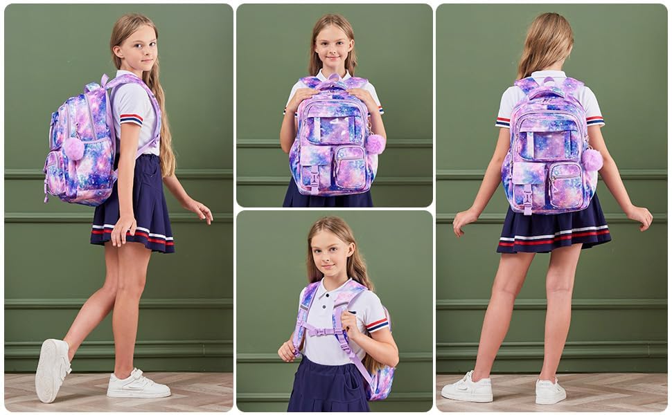 Fimibuke Kids Backpack for School Girls, Strawberry Backpack w/Lunch Box - color: B1.strawberry