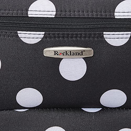 Rockland Fashion Softside Upright Luggage Set,Expandable, Telescopic Handle, Wheel, Black Dot, 2-Piece (14/19) - color: Black Dot, size: 2 Piece (19"/14" Tote)
