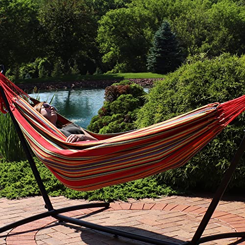 Sunnydaze Brazilian Double Hammock Without Stand, Portable, Sunset - color: Sunset