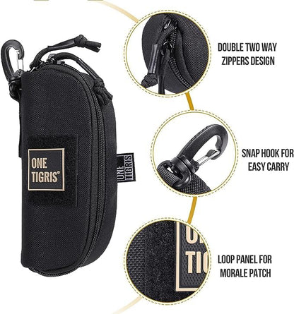 ONETIGRIS Hard Shell Sunglasses Case MOLLE Tactical Eyeglasses Pouch - color: Grey