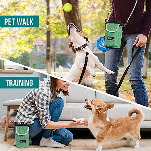 PetAmi Dog Treat Pouch, Large Hands-Free Training Bag, Green - color: Green