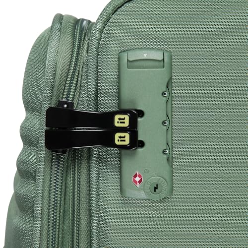 It Luggage Circulator 22" Softside Carry-On 8 Wheel Expandable Spinner, Hedge Green - color: Hedge Green