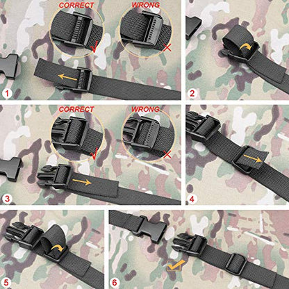 MAGARROW 24" 40" 60" 100" Strap Buckle Packing Straps Adjustable 1-Inch Belt - color: Black (4-Pack), size: 1" Wide - 100" Long