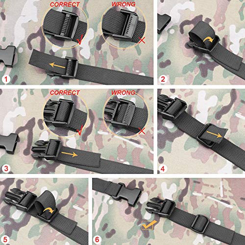 MAGARROW 24" 40" 60" 100" Strap Buckle Packing Straps Adjustable 1-Inch Belt - color: Black (4-Pack), size: 1" Wide - 40" Long