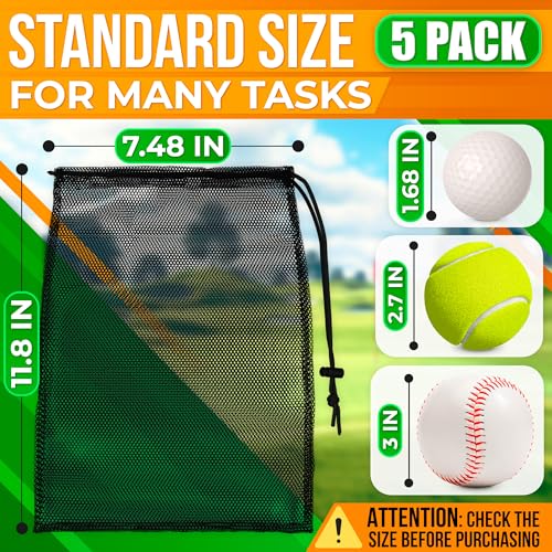 5 Pcs Small Mesh Bag Bulk, 11.8" x 7.48", Breathable Nylon (Black) - color: 5Pcs, Black Mesh Bags, S size