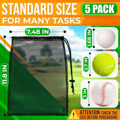 5 Pcs Small Mesh Bag Bulk, 11.8" x 7.48", Breathable Polyester (Black) - color: 5Pcs, Black Mesh Bags, S size