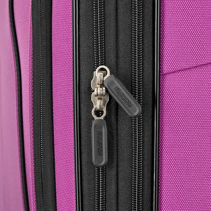 American Tourister 4 KIX 3.0 Checked-Medium Softside Expandable Luggage with 4 Spinner Wheels, Hyper Violet - color: Hyper Violet, size: Medium
