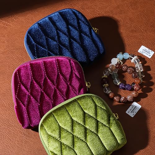 Sobotoo Travel Jewelry Organizer Case, 5‑Layer Velvet Storage Pouch - color: Purple