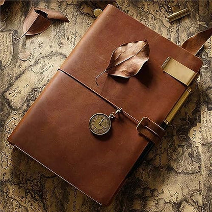 Genuine Leather TN Travel Notebook Protective Cover Journal Sketchbook Planner Agenda Diary Personal Organizers Noteboo (Brown A5) - color: Brown A5