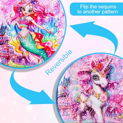 HPJGD Girls Suitcase, Kids Sequins Rolling Luggage, Cute Mermaid Travel Carry on for Elementary Preschool Toddler - color: Girls Mermaid Pink Luggage
