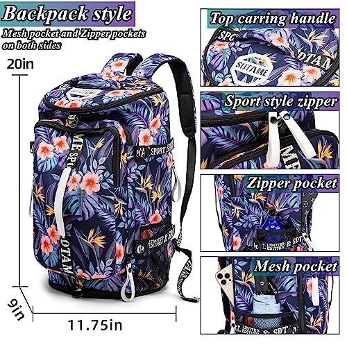 Gym Duffle Bag Backpack,4‑Way Waterproof with Shoe Compartment Travel Hiking Laptop - color: Orange