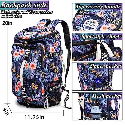 Gym Duffle Bag Backpack,4‑Way Waterproof with Shoe Compartment Travel Hiking Laptop - color: Orange