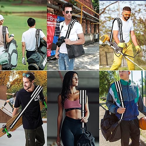 ZINMARK Shoulder Strap 59 inch, Extra-Thick Fixed Cushion Pad and Dual Clasps Universal Replacement Strap for Bags, Camera, Crossbody，Lawn mower -Black White Black Stripe - color: Black White Black Stripe