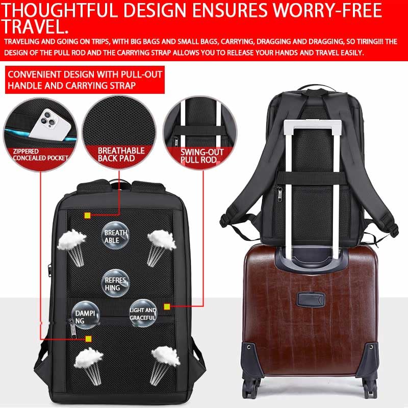 Shockproof Waterproof Laptop Backpack, 17-Inch Anti-Scratch Travel Backpack with Large Storage(Black/Gray/Green) (Grey) - color: Grey