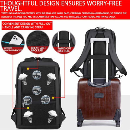 Shockproof Waterproof Laptop Backpack, 17-Inch Anti-Scratch Travel Backpack with Large Storage(Black/Gray/Green) (Grey) - color: Grey