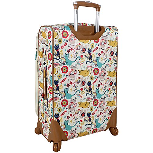 Lily Bloom Design Pattern 28" Luggage Softside Expandable With Double Spinner Wheels, Large Lightweight Suitcase Checked Bag For Women - color: Furry Friends