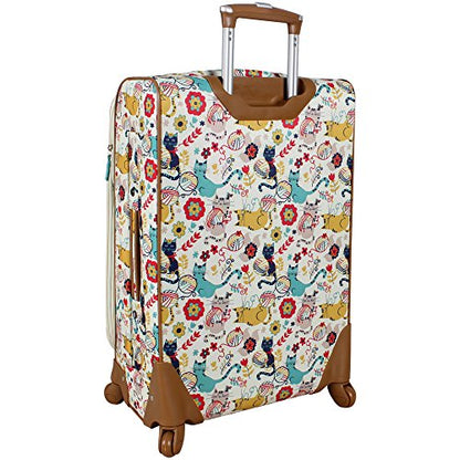 Lily Bloom Design Pattern 28" Luggage Softside Expandable With Double Spinner Wheels, Large Lightweight Suitcase Checked Bag For Women - color: Furry Friends