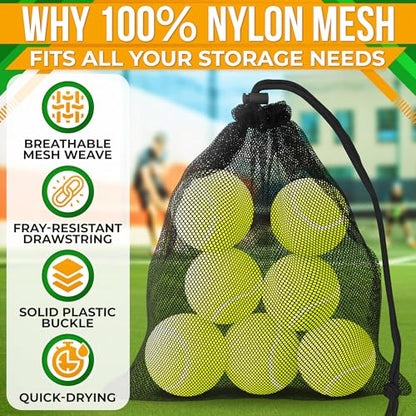 5 Pcs Small Mesh Bag Bulk, 11.8" x 7.48", Breathable Nylon (Black) - color: 5Pcs, Black Mesh Bags, S size