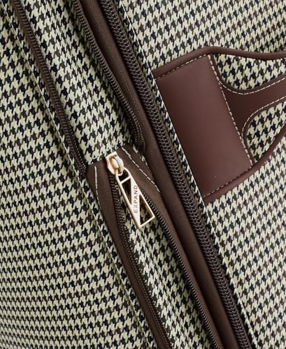 London Fog Cambridge 29" Expandable Spinner Softside Suitcase, Olive Houndstooth