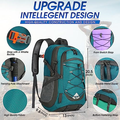 IGOLUMON Hiking Backpack 40L Packable Lightweight Camping Daypack Men Women - color: Green