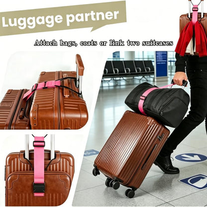 Adjustable Luggage Straps - color: 2pcs pink