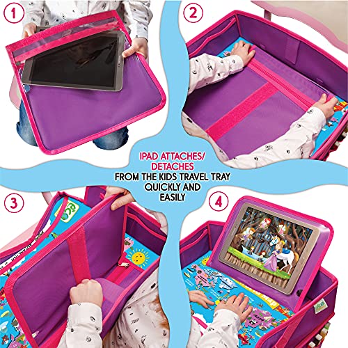 Kids Travel Tray - Toddler Car Seat Tray & Lap Desk - Pink - color: PINK