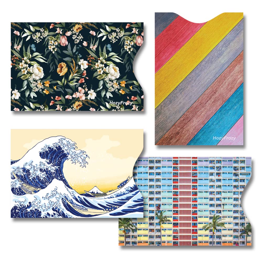 8 RFID Blocking Sleeves, Anti-Theft Credit Card Holder, Credit Card Protector, Easy to Recognize, Different Designs and Arts, Sturdy and Perfect size for cards